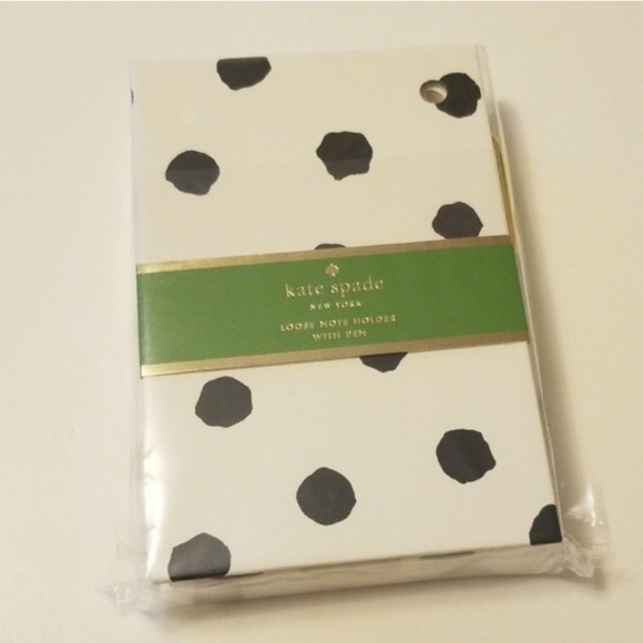 kate spade spotty dot loose note holder with pen - Picture 1 of 5